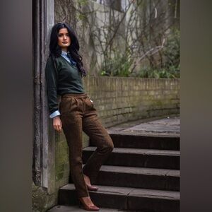 Harris Tweed Brown Herringbone Trouser Pants